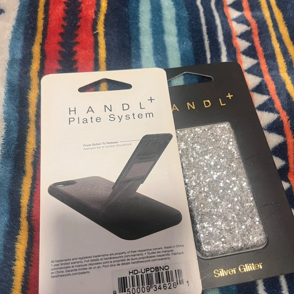 Handl Diamondback Black and Silver Glitter Phone holders